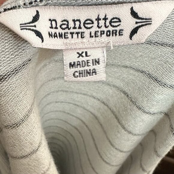 Nanette Lepore Heathered Gray Striped Tee - Picture 3 of 4